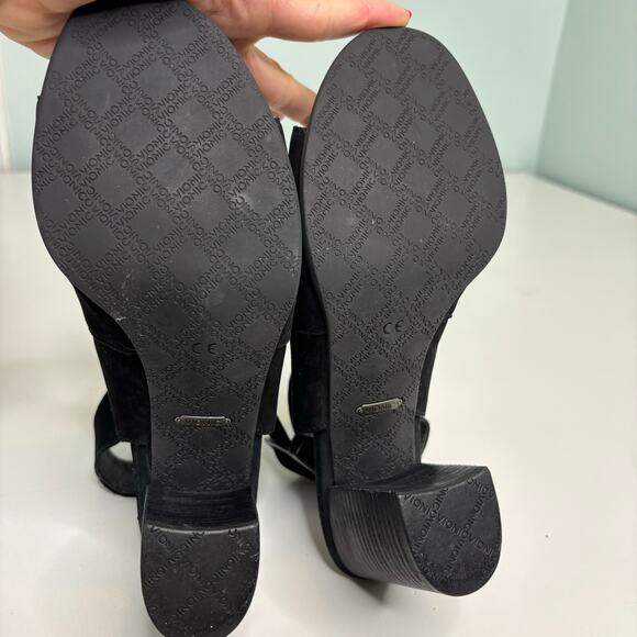 Vionic Blakely Black Leather Peep Toe Ankle Strap Mule Bootie 9.5 - Picture 10 of 10